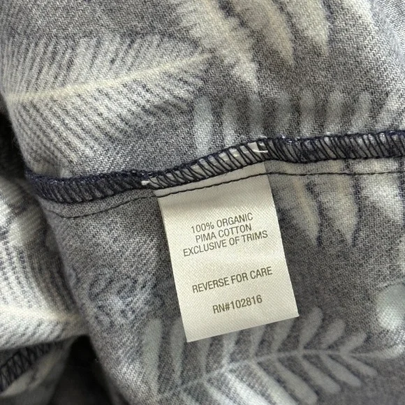 NWT Garnet Hill Blue Fern Flannel Jogger Pajama Pants Organic Pima Cotton Medium - Picture 7 of 8